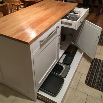 Kitchen Island with Pan Drawer