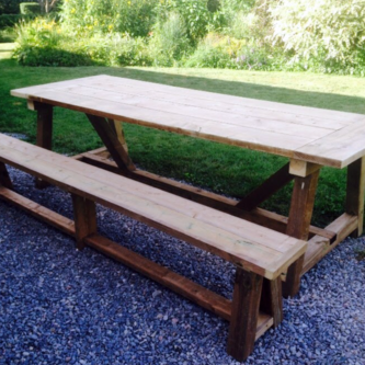 Outdoor Table and Bench